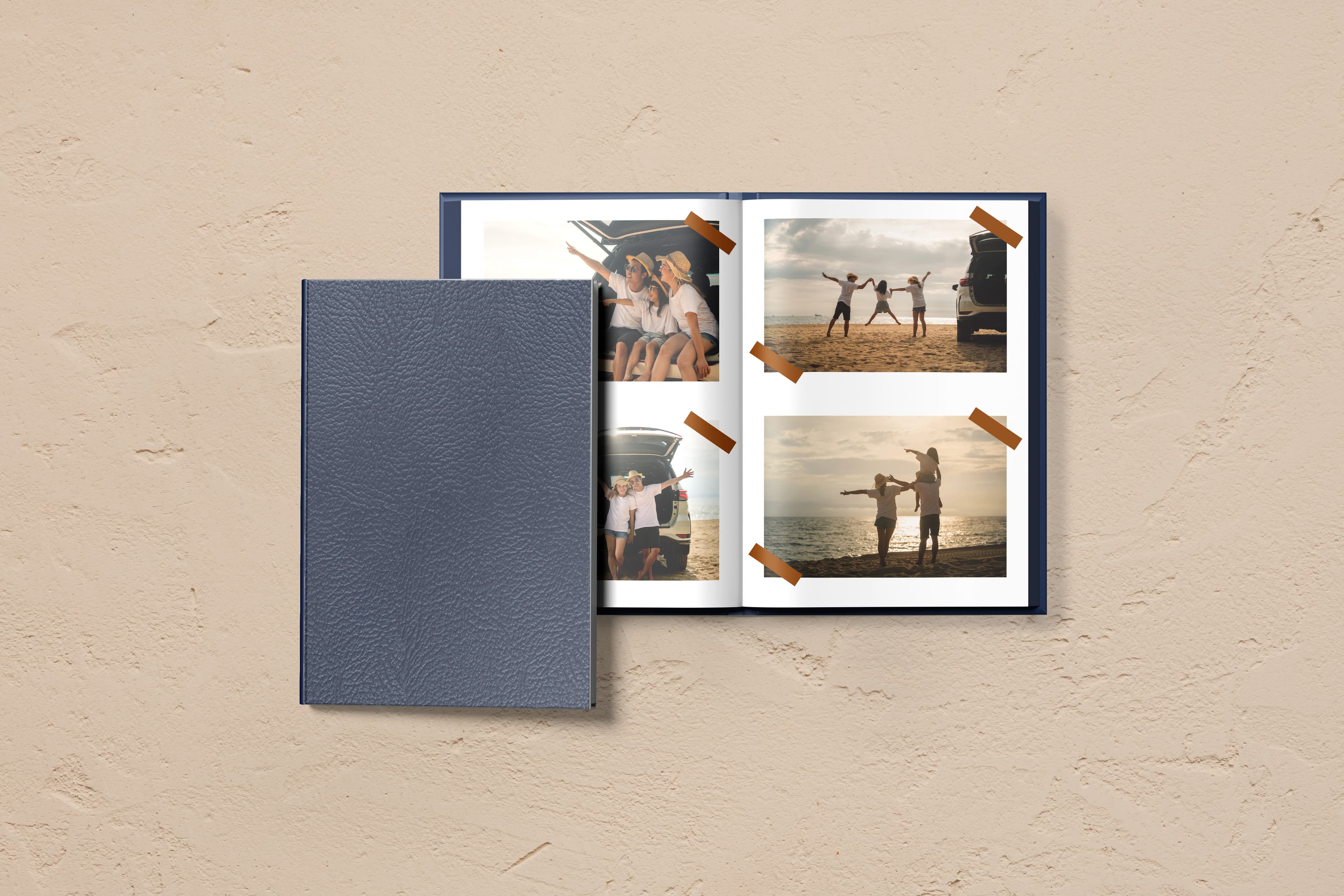 leatherette book blue mockup